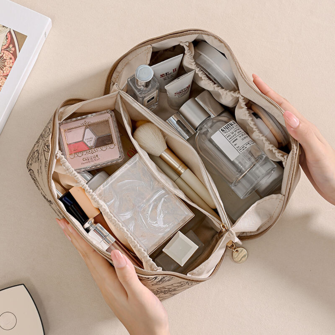 Floral Print Travel Cosmetic Bag