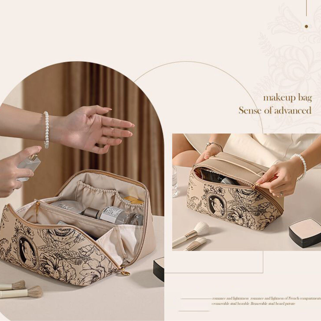 Floral Print Travel Cosmetic Bag